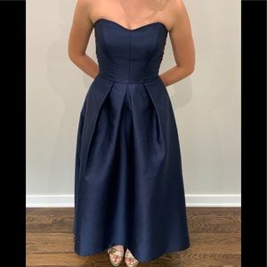 Navy Satin Dress